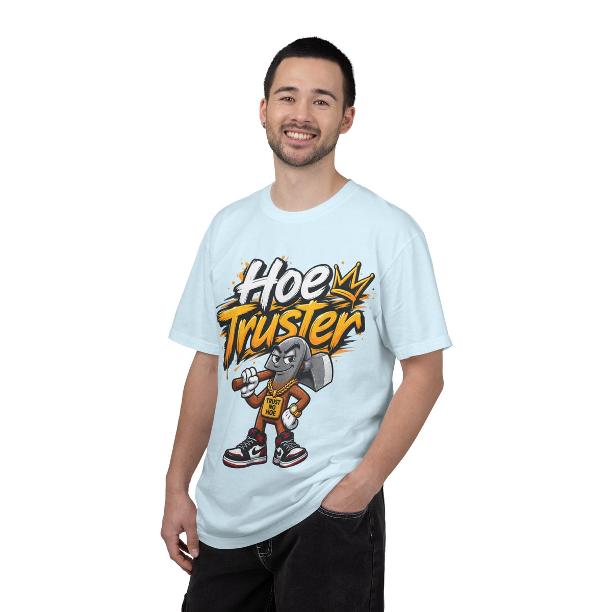 Hoe Truster Graphic T-Shirt — Funny Gardening Tool Mascot Tee